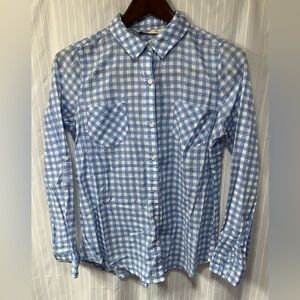 🦋 Old Navy 🦋 Light Blue and White Gingham Shirt size women's small